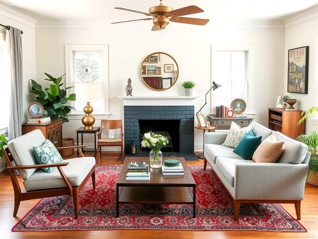 Cozy living room with affordable furniture options