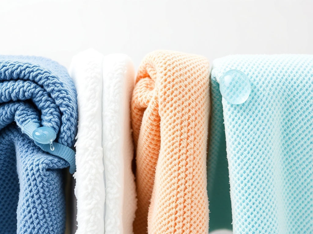 Colorful rolled towels in various textures and colors