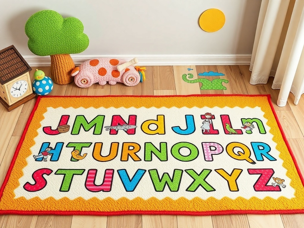 Colorful alphabet learning carpet for kids