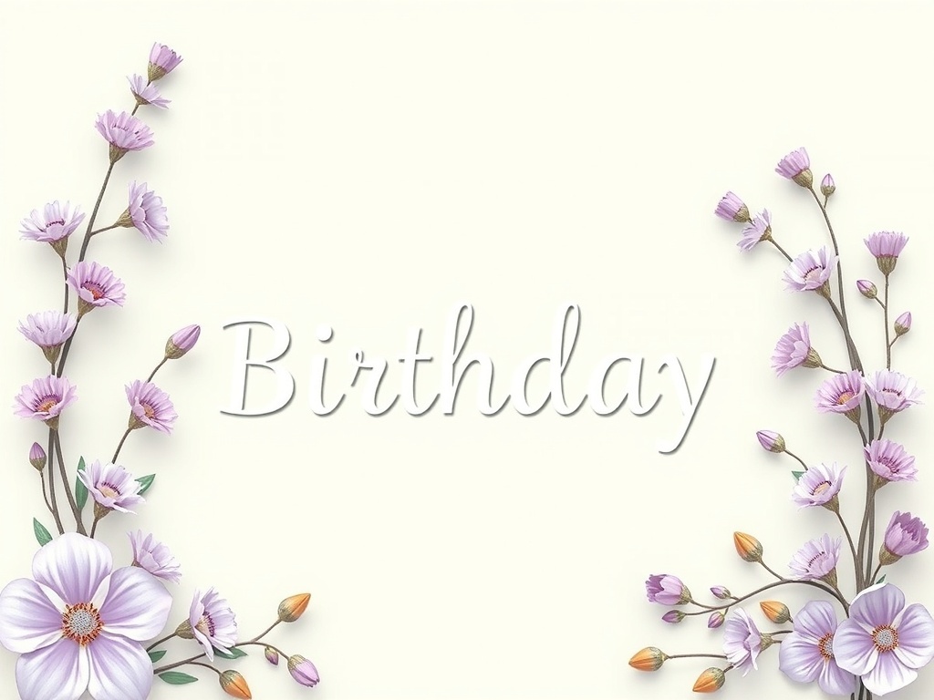 Lavender and mint green floral birthday invitation design